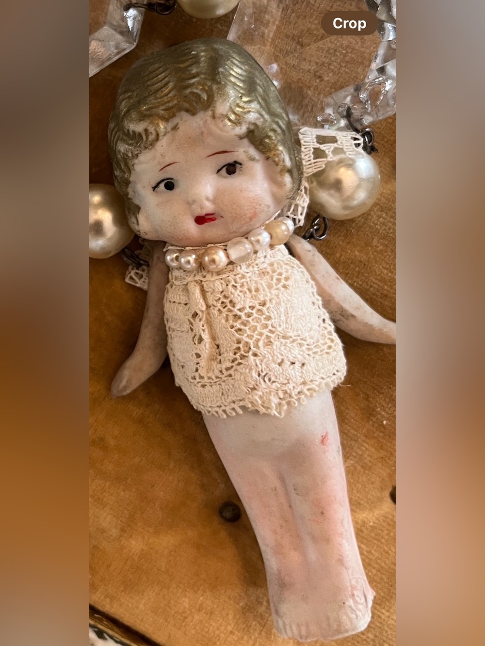 NECKLACE VINTAGE DOLL chandelier crystals Handcrafted wear or use as decor - Picture 15 of 16